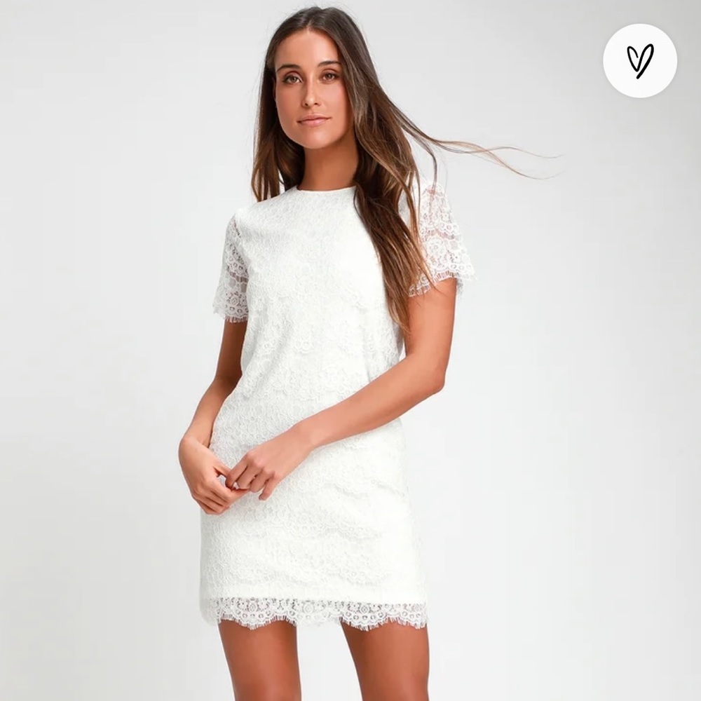 Take Me To Lunch Ivory Shift Dress- Small